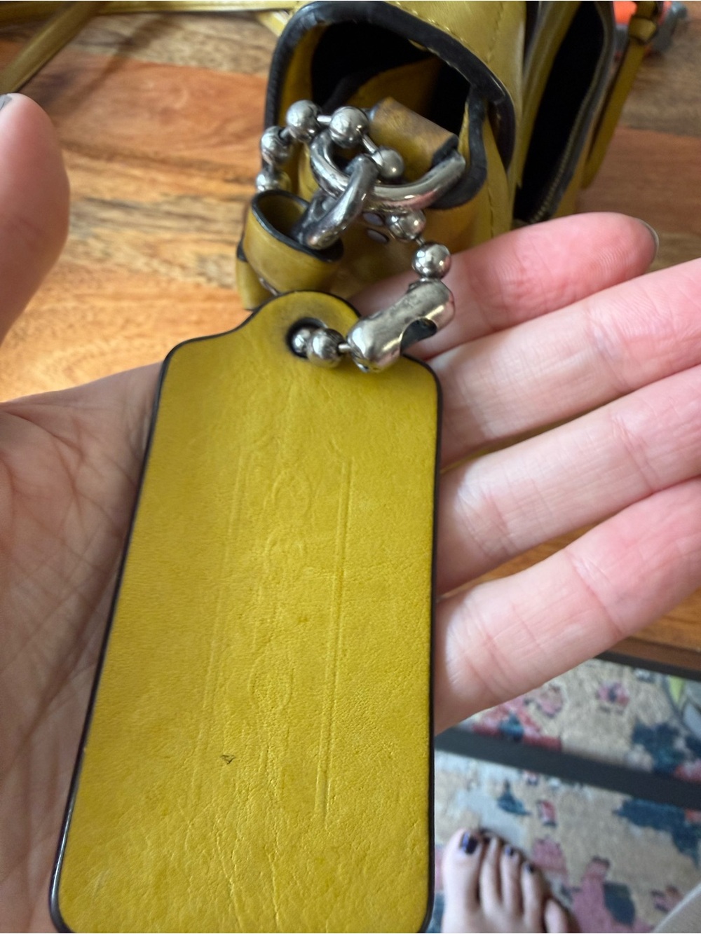 Coach Yellow Leather Satchel with Top Handle - Picture 15 of 16
